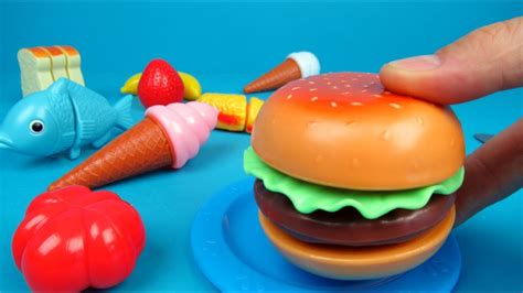 Toy Hamburger Set Unboxing And Playing Toy Kitchen For Kids Youtube