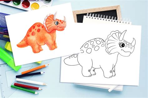 (kids coloring activity books) by tanya emelyanova. Dinosaur Kids Coloring Book Pages PDF, JPEG By ...