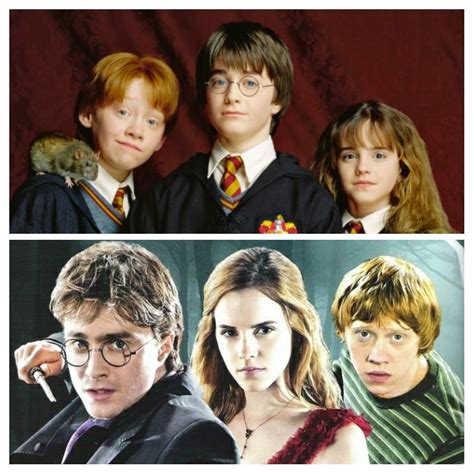 In The First Harry Potter Movie Harry Ron And Hermione Are Around 11