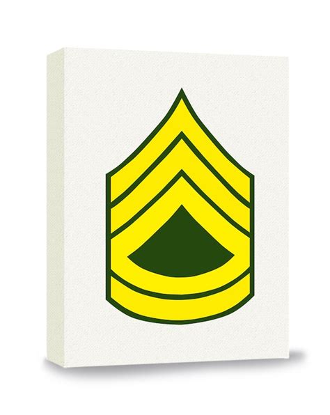army e7 sergeant first class rank gallery wrapped canvas etsy
