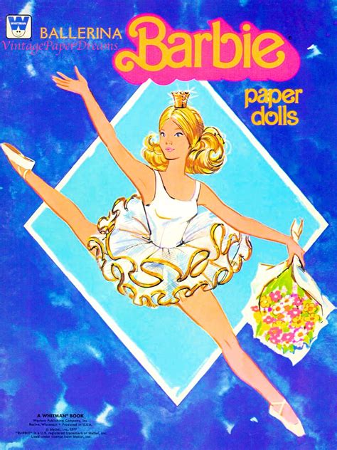 vintage paper doll printable pdf ballerina paper doll 1977 70s 1970s paper doll pattern digital