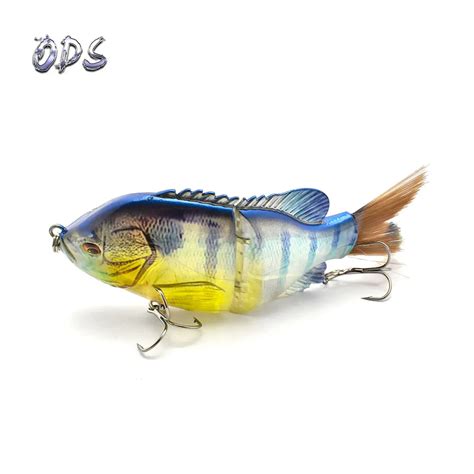 Single Joint Bluegill Swimbait With Fiber Tail Lifelike Gliding Action