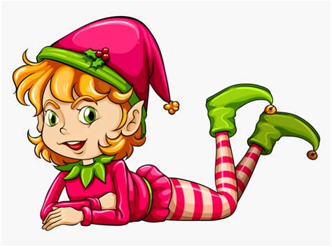 Png Elves Christmas Cute Girl Elf Cartoon Transparent Png