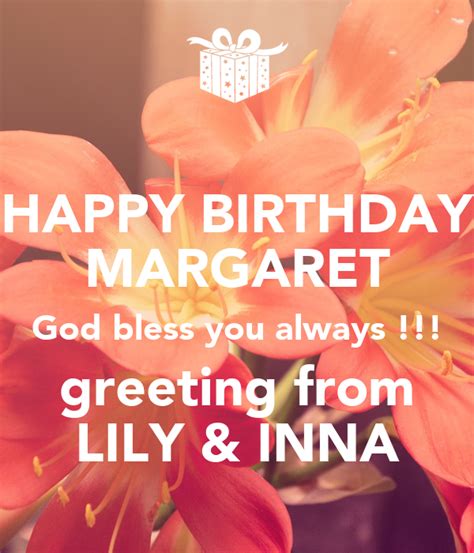 See more of god bless you always on facebook. HAPPY BIRTHDAY MARGARET God bless you always !!! greeting ...