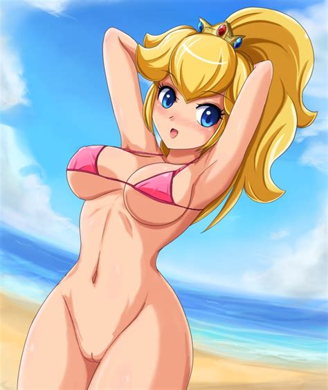 Rule 34 Bikini Bottomless Clothes Female Mario Series Nintendo