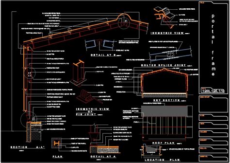 Portal Frame Dwg Section For Autocad Designs Cad