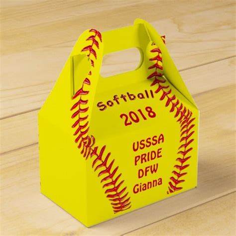 Personalized Softball Favor Box Your Text Colors