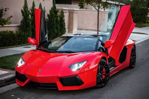 Lamborghini Aventador Roadster Painted In Rosso Mars Photo Taken By