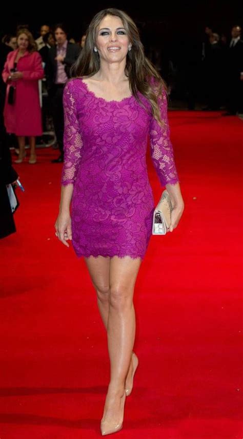 Elizabeth Hurley At The Premiere Of The Rewrite Held At The Odeon
