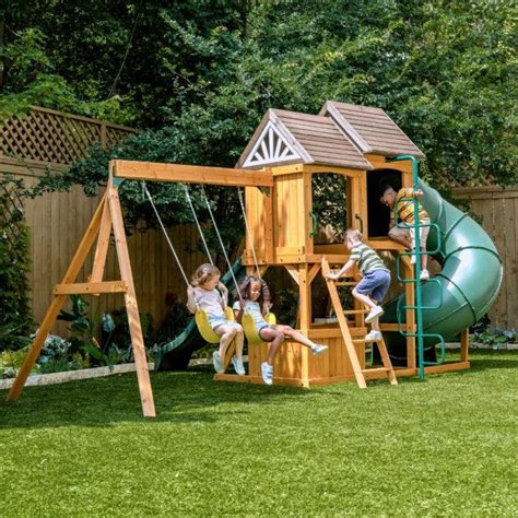 Laurel Retreat Swing Set Outdoor Playsets Kidkraft