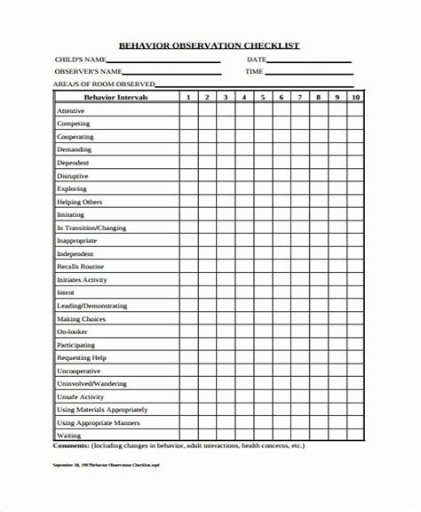 30 Child Behavior Checklist Scoring Free Example Document Template