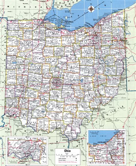 Ohio Map With Countiesfree Printable Map Of Ohio Counties And Cities
