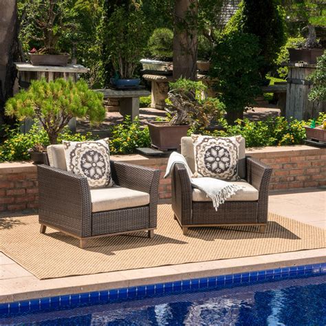 Noble House Mixed Brown Aluminum Framed Faux Rattan Outdoor Lounge