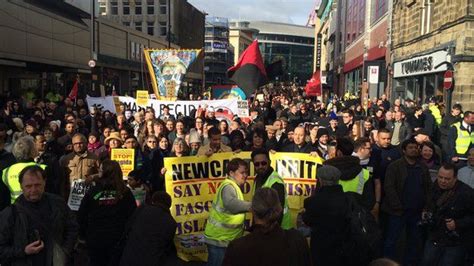 Anti Islamisation Group Pegida Uk Holds Newcastle March Bbc News