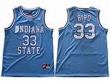 Indiana State Sycamores #33 Larry Bird Light Blue College Basketball ...