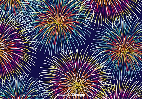 Colorful Fireworks Vector Background Download Free