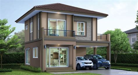 Two Storey House Plan With Three Bedrooms And Two Bathrooms House And