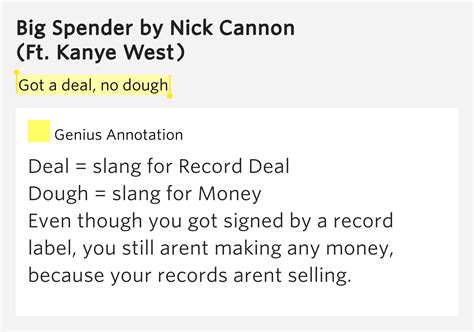 Check spelling or type a new query. Got a deal, no dough - Big Spender Lyrics Meaning