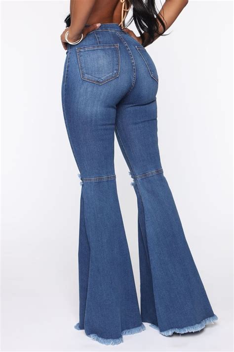 Mystery Solved Extreme Bell Bottom Jeans Medium Blue Wash In 2021