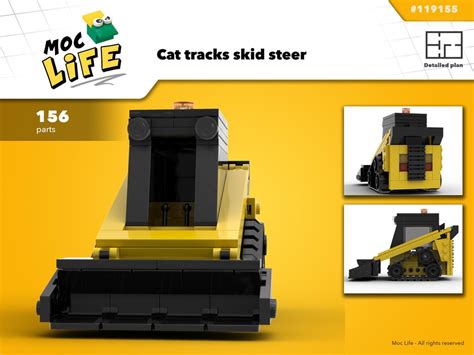Lego Moc Cat Track Skid Steer Loader By Moclife Rebrickable Build