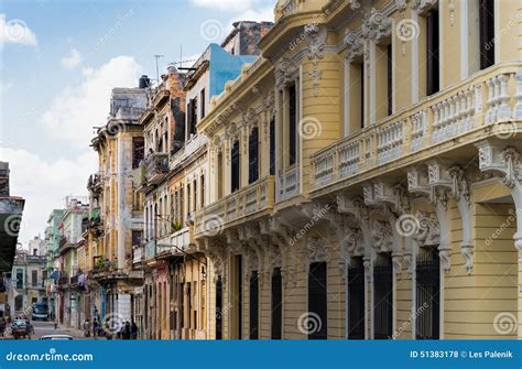Old Buildings With Ornate Balconies In Havana Cuba Editorial Stock