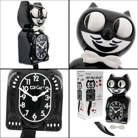 Kit Kat Animated Black Cordless Wall Clock Kit Cat Clock Clock Kit