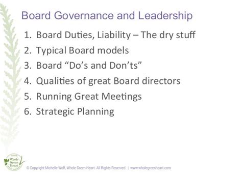 Board Governance Training Slideshow