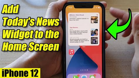 Iphone 12 How To Add Todays News Widget To The Home Screen Youtube