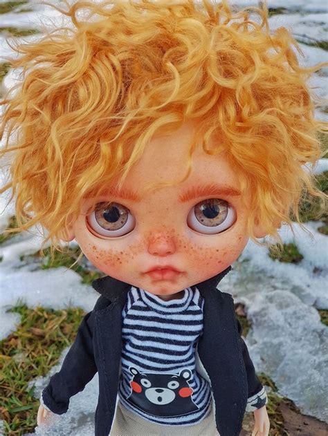Blythe Doll Custom Boy Art OOAK In 2020 Blythe Dolls Boy Art Blythe