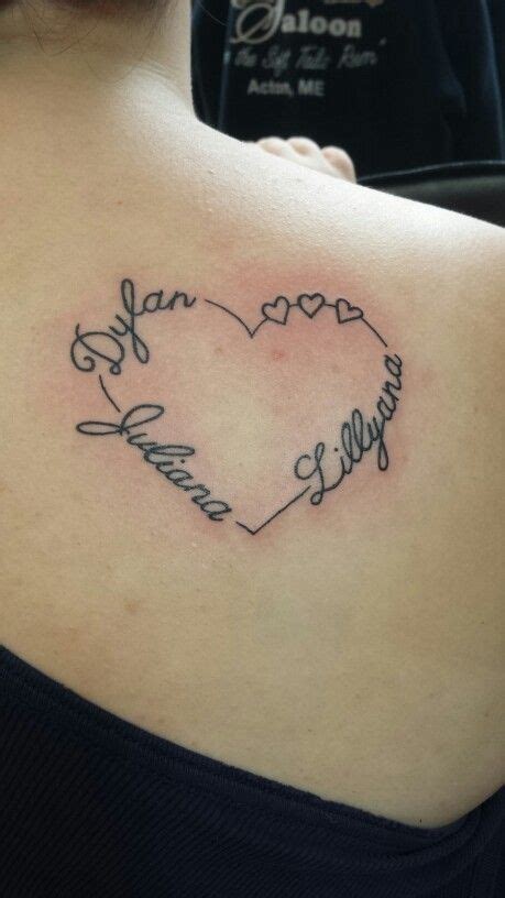 Heart With Childrens Names Heart Tattoos With Names Name Tattoos For