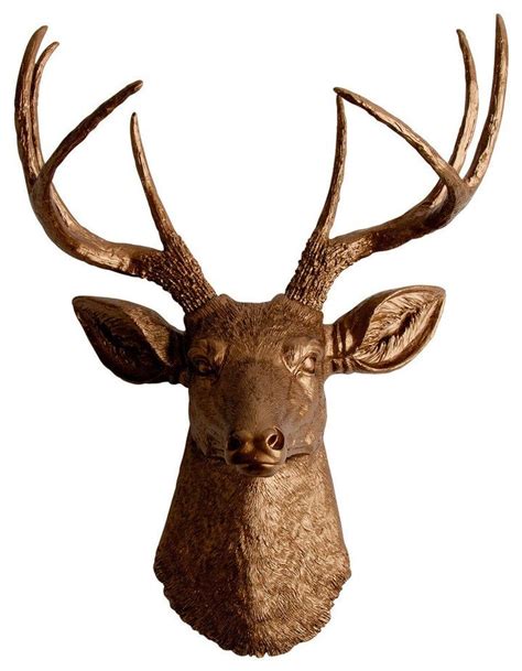The Bennett Faux Taxidermy Stag Deer Head Bronze Resin Deer Head