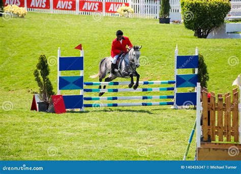 Equestrian Show Jumping And Horse Riding Display Editorial Photography