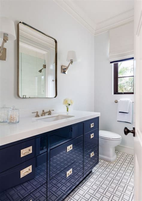 20 White Bathroom With Blue Vanity