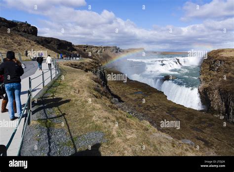 Gullfoss Golden Falls Is A Waterfall Located In The Canyon Of The