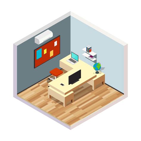 Isometric Workspace 217552 Vector Art At Vecteezy