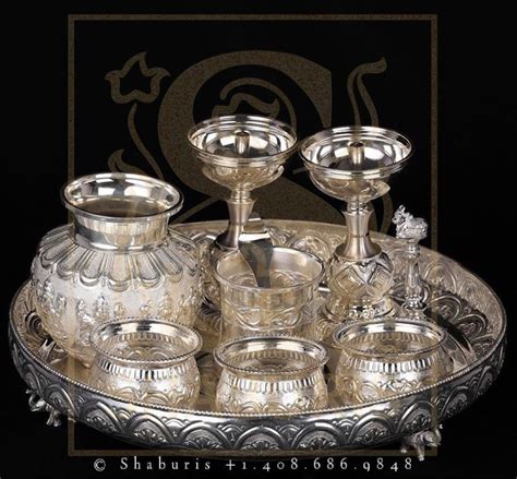 Pure Silver Pooja Thalipure Silver Bellpure Silver Articles Indian