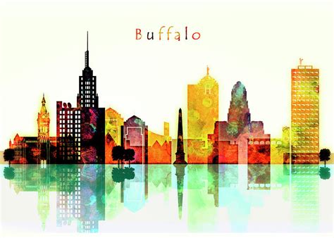 Buffalo City Skyline Digital Art By Dim Dom Fine Art America