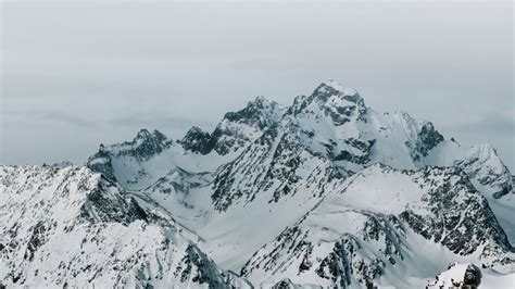 Mountains Peaks Snow Mountain Range Landscape 4k Hd Wallpaper