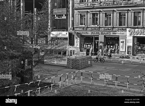 Checkpoint Charlie Crossing Point In The Berlin Wall Located At The