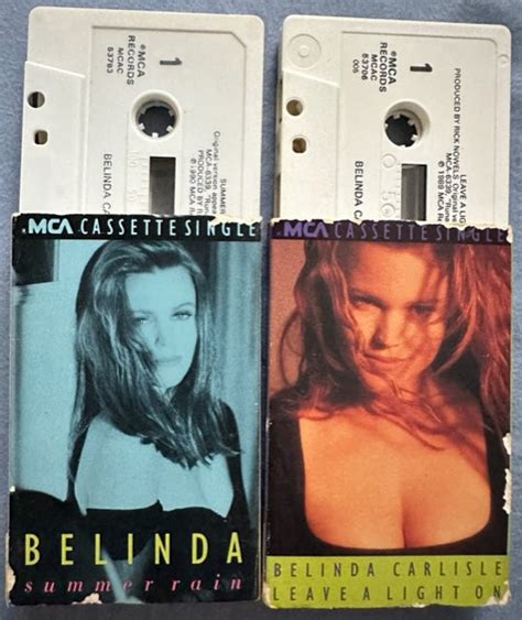 Belinda Carlisle 2 Cassette Singles Summer Rain And Leave A Light On Borderline Music