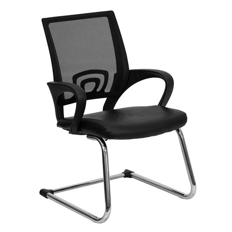 Carnegy avenue gray fabric office desk chair cga lf 232286 gr hd. Bonded Leather Office Side Chair with Mesh Back by Flash ...