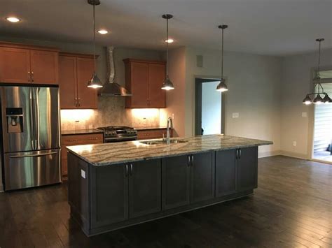 Designer white and slate paint colors. Kitchen: Homecrest Sedona door, Perimeter cabinets are ...