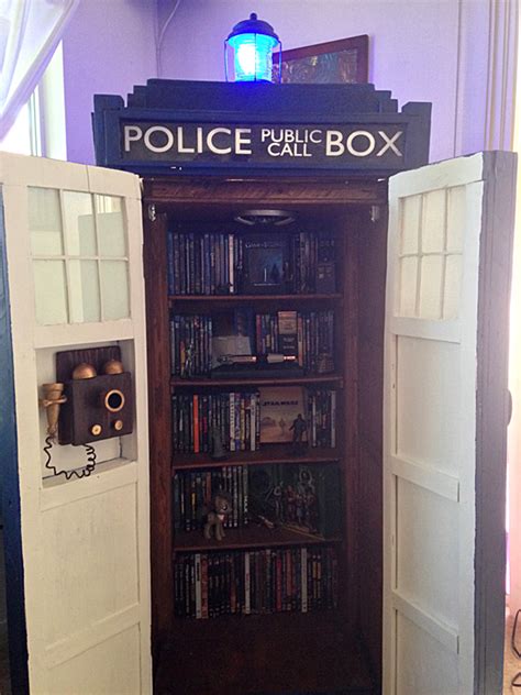 Doctor who and home decor do mix! This TARDIS Bookshelf DIY is Actually Bigger on The Inside ...
