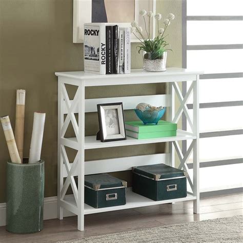 Convenience Concepts Oxford Two Shelf Bookcase In White Wood Finish