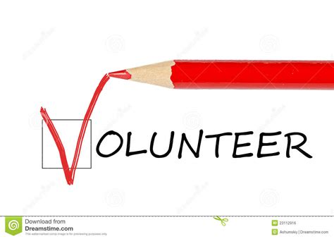 Volunteer Message And Red Pencil Royalty Free Stock Image