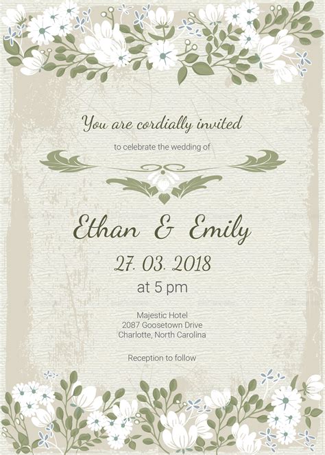 Vintage Wedding Invitation Card Template In Psd Word Publisher