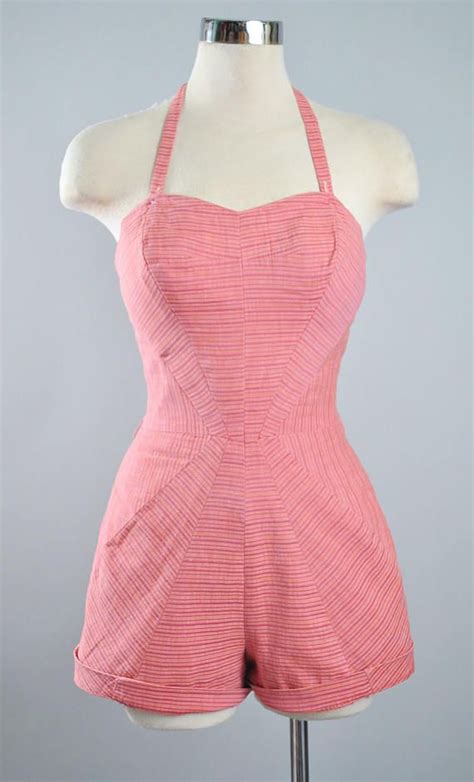 1950s Cotton Playsuit 1950s Sunsuit 1950s Swimsuit 50s 39e