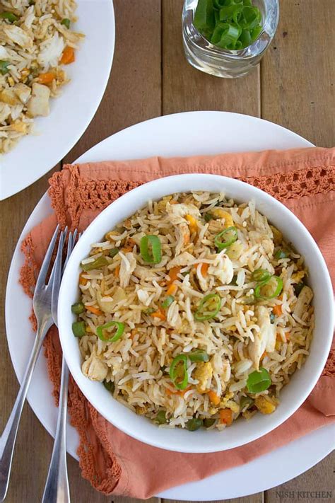 Restaurant style chicken fried rice at home. Indian Chicken Fried Rice - Restaurant Style | Nish Kitchen