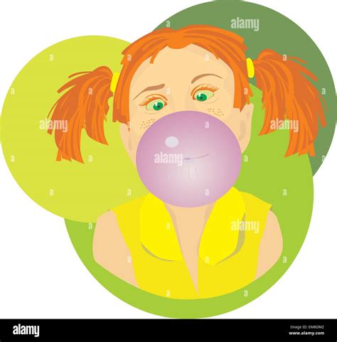 Bubble Gum Girl Stock Vector Image And Art Alamy