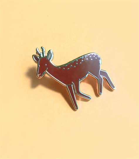 Deer Enamel Pin Woodland Animal Pin Badge Hard Enamel Pin Etsy